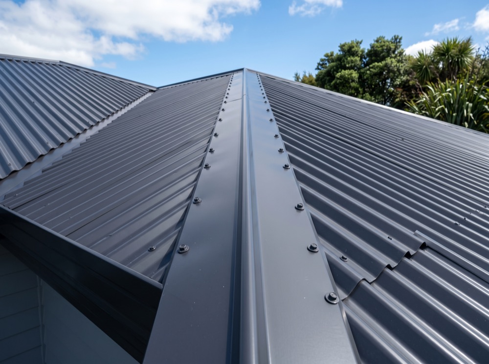 New COLORSTEEL long-run metal roof on a Wellington home
